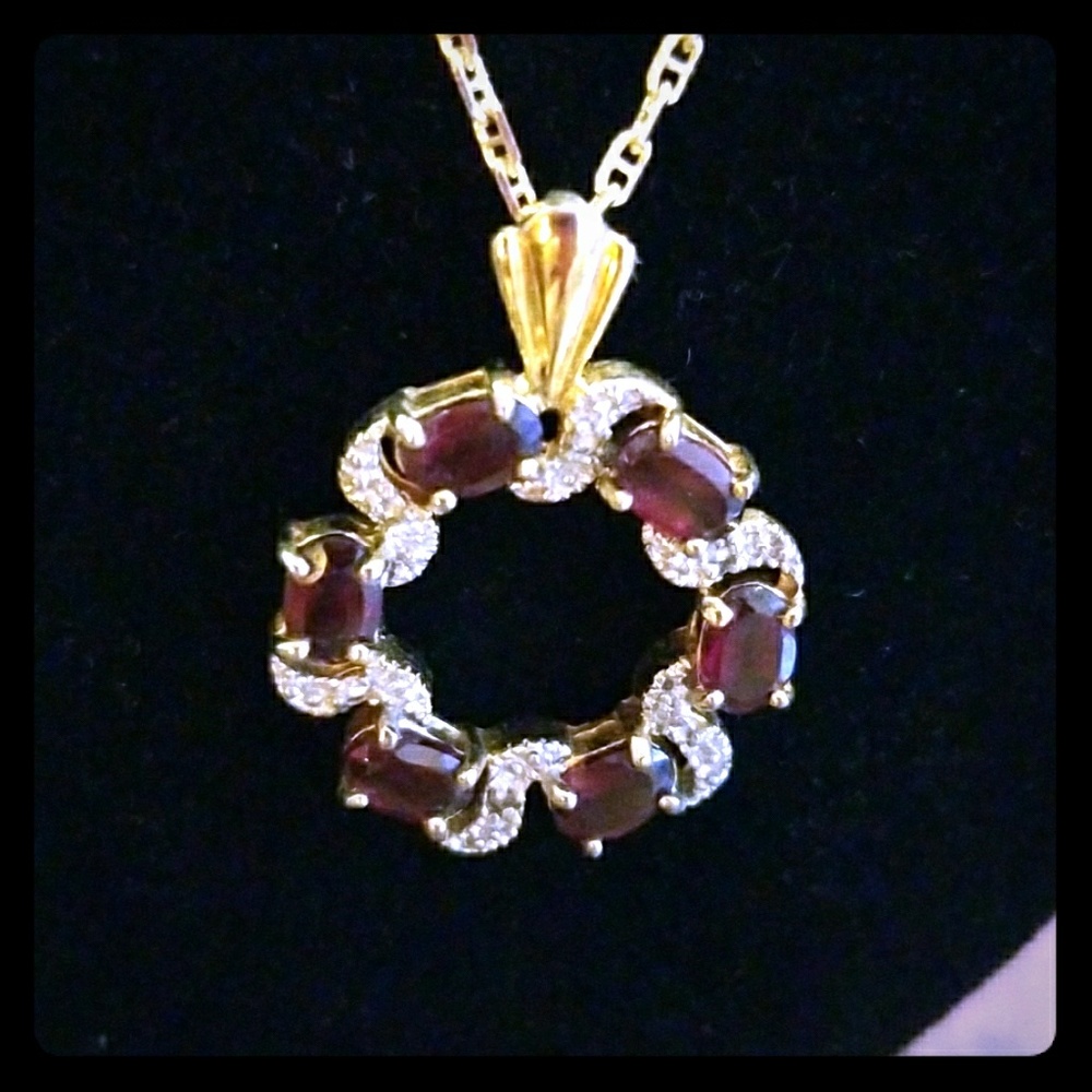 Vintage Necklace w/ Gemstone, Sterling Silver